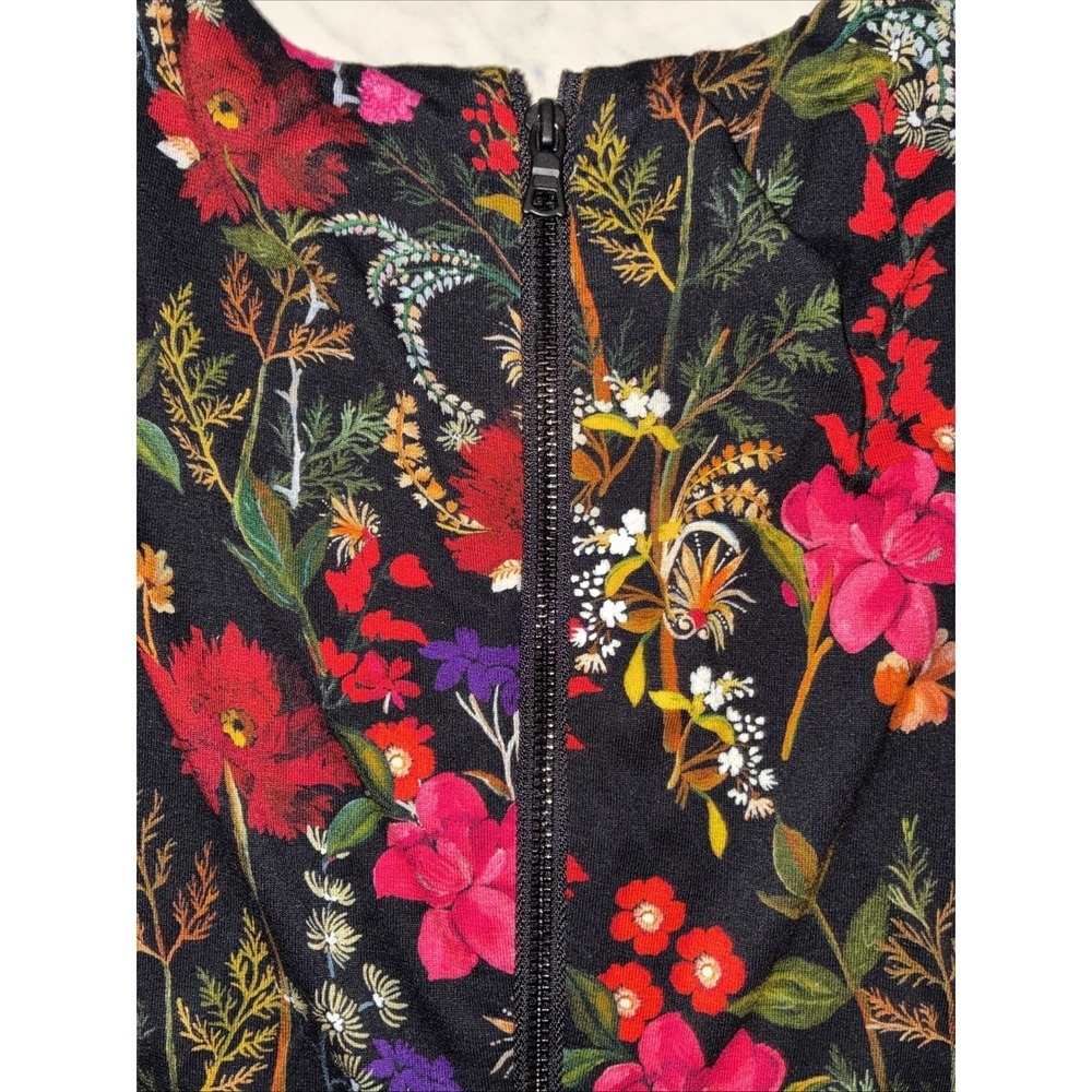 Alice + Olivia Delora Floral Fitted Bodycon Stretch Jersey Midi - Picture 7 of 11